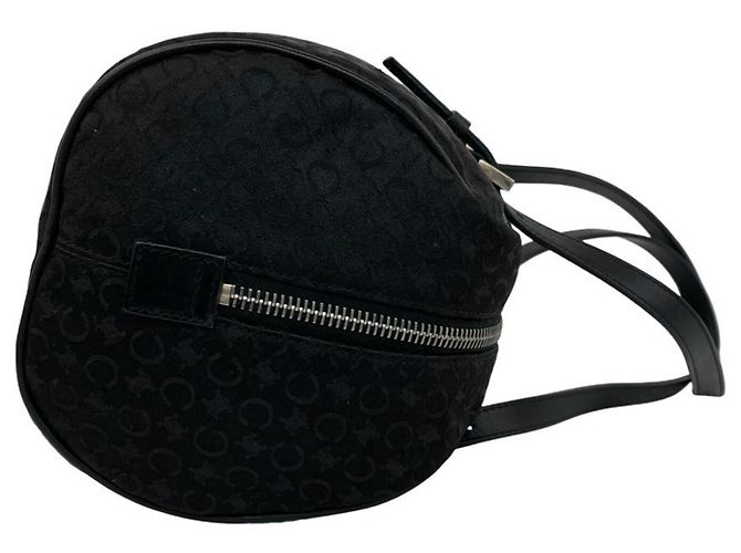 Triomphe Céline Bolso Celine C Macadam Blazon Canvas Leather Negro - vista 6