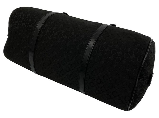 Triomphe Céline Bolso Celine C Macadam Blazon Canvas Leather Negro - vista 8