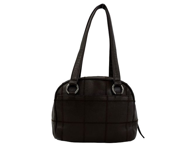 Borsa semi-spalla Chanel Chocolate Bar Logo Marrone - vista 3