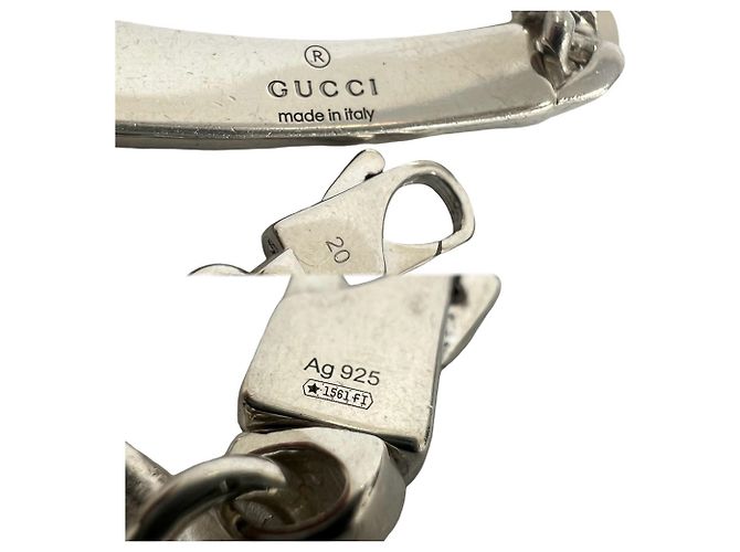 Gucci Silver 925 Cuban Link ID Bracelet Silvery - view 3
