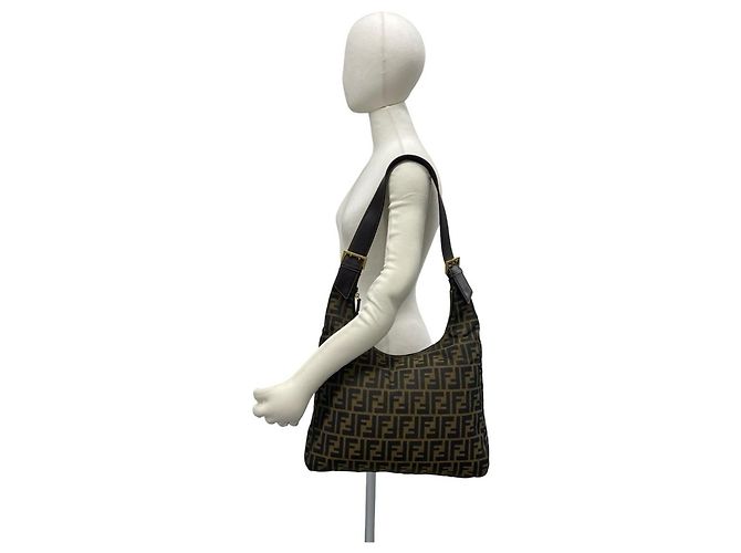 FENDI Vintage Handtasche mit Zucca FF-Muster Braun - Ansicht 2