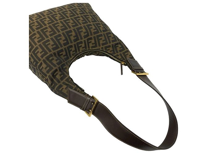 FENDI Vintage Handtasche mit Zucca FF-Muster Braun - Ansicht 4