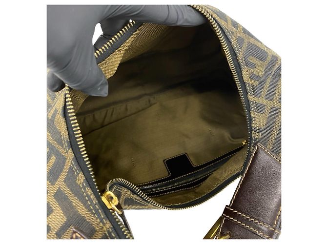 FENDI Vintage Handtasche mit Zucca FF-Muster Braun - Ansicht 9