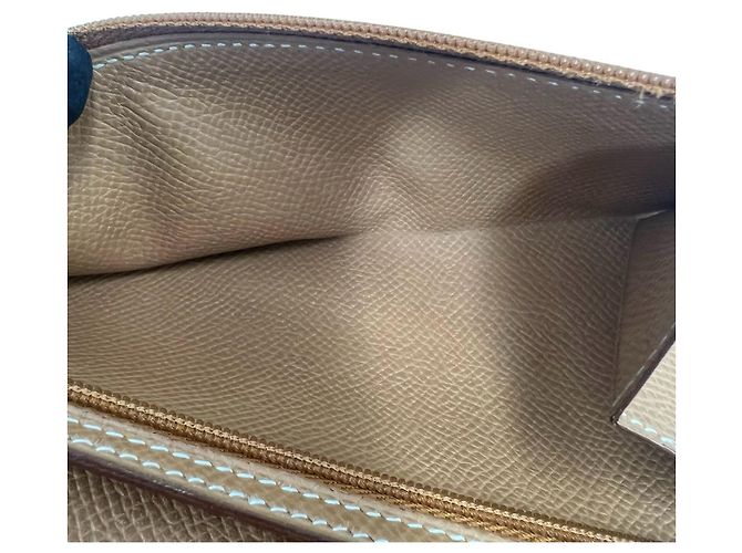 Hermès Portafoglio lungo Hermes Vintage Bearn in pelle Courchevel Marrone - vista 10