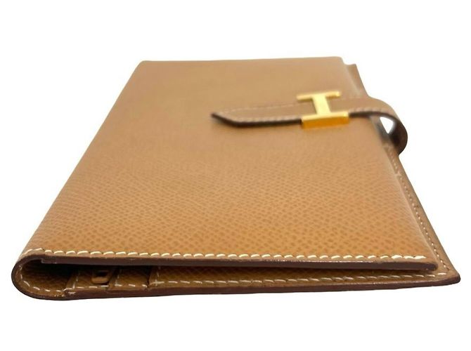Hermès Portafoglio lungo Hermes Vintage Bearn in pelle Courchevel Marrone - vista 5