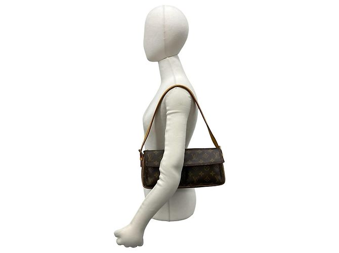 Bolsa de Ombro Louis Vuitton Vivacite MM Monogram em Couro Marrom - vista 2