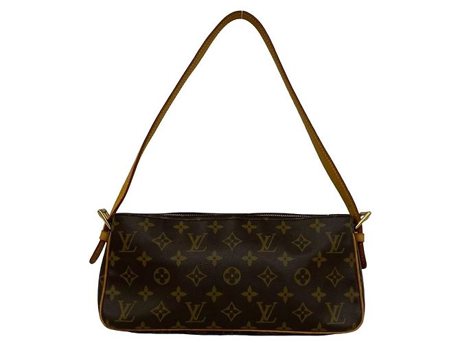 Bolsa de Ombro Louis Vuitton Vivacite MM Monogram em Couro Marrom - vista 3
