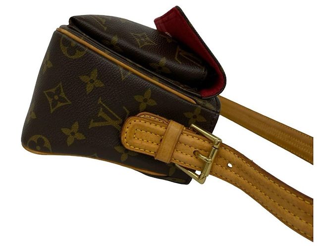 Bolsa de Ombro Louis Vuitton Vivacite MM Monogram em Couro Marrom - vista 6