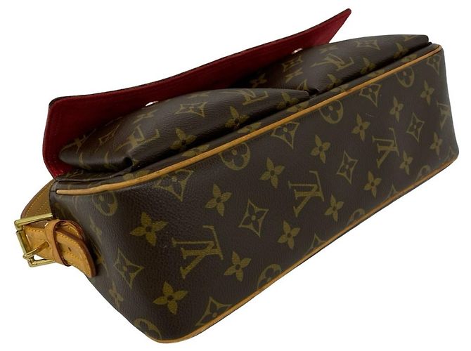 Bolsa de Ombro Louis Vuitton Vivacite MM Monogram em Couro Marrom - vista 7