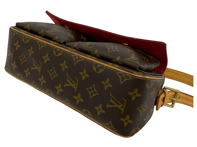 Bolsa de Ombro Louis Vuitton Vivacite MM Monogram em Couro Marrom - vista 8