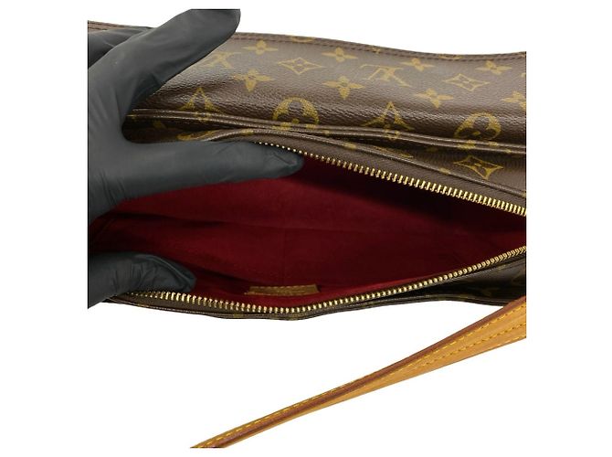 Bolsa de Ombro Louis Vuitton Vivacite MM Monogram em Couro Marrom - vista 9