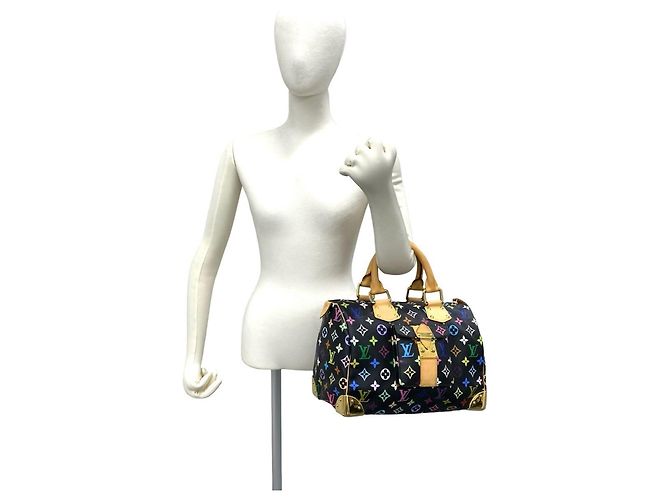 Borsa a mano Louis Vuitton Speedy 30 Monogram Multicolor in pelle Nero - vista 2