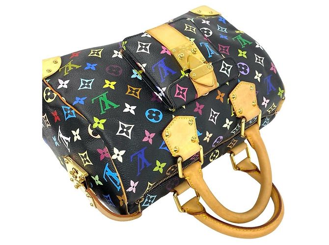 Borsa a mano Louis Vuitton Speedy 30 Monogram Multicolor in pelle Nero - vista 4