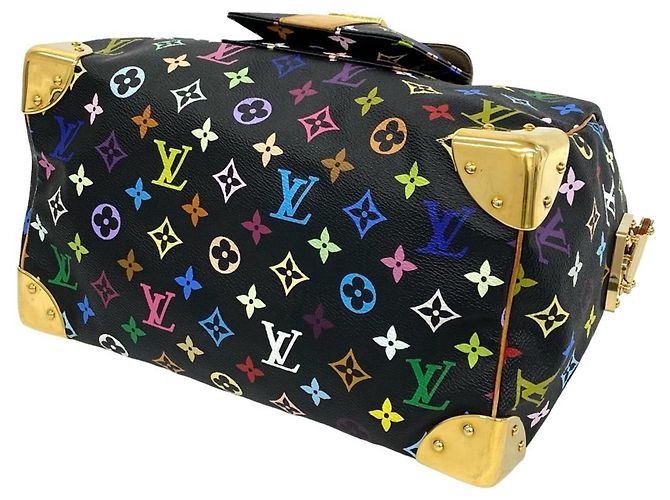 Borsa a mano Louis Vuitton Speedy 30 Monogram Multicolor in pelle Nero - vista 8
