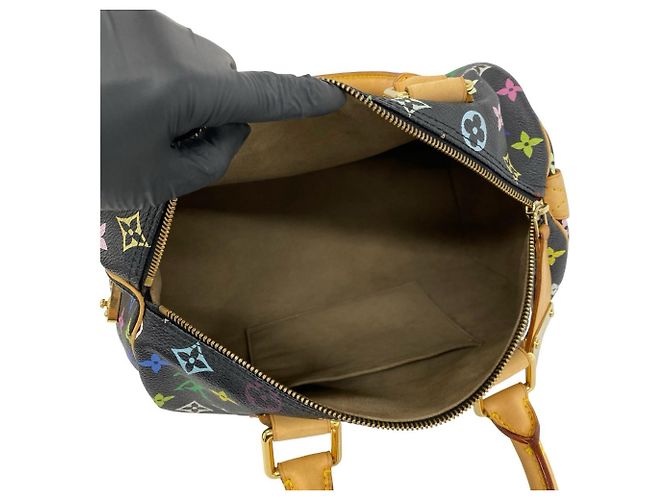 Borsa a mano Louis Vuitton Speedy 30 Monogram Multicolor in pelle Nero - vista 9