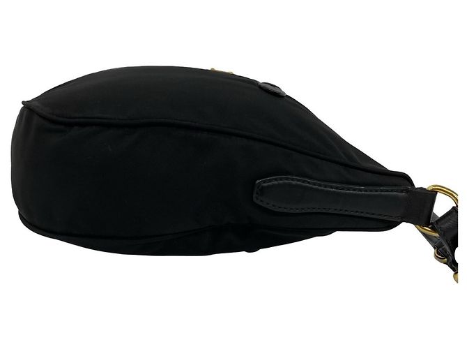 Borsa Prada in nylon Tessuto Pocono e pelle con logo triangolare in metallo Nero - vista 6