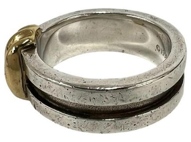 Autre Marque Anello Tiffany Grooved in argento sterling e oro giallo D'oro - vista 4