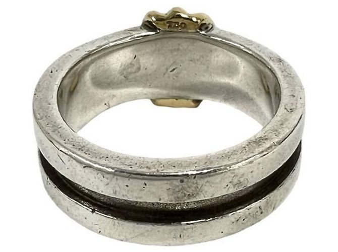 Autre Marque Anello Tiffany Grooved in argento sterling e oro giallo D'oro - vista 6