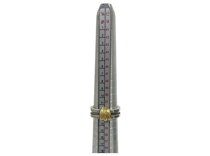 Autre Marque Anello Tiffany Grooved in argento sterling e oro giallo D'oro - vista 7