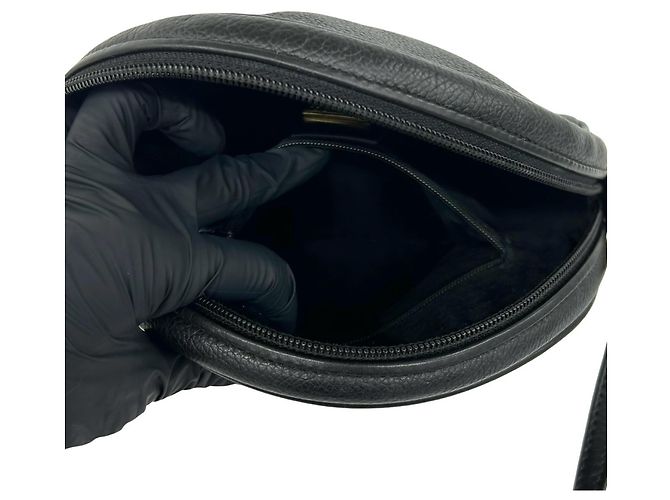 Bolso de hombro de cuero con herrajes Interlocking G Vintage GUCCI Negro - vista 10