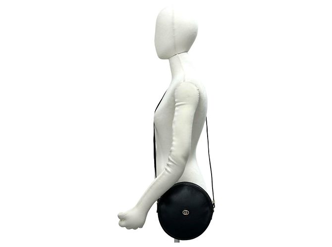 Bolso de hombro de cuero con herrajes Interlocking G Vintage GUCCI Negro - vista 2