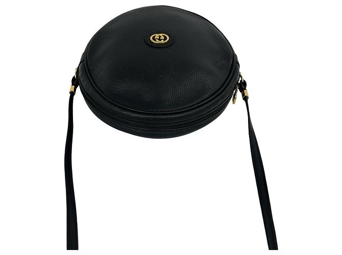 Bolso de hombro de cuero con herrajes Interlocking G Vintage GUCCI Negro - vista 4