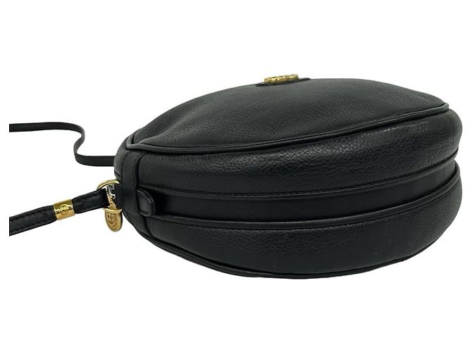 Bolso de hombro de cuero con herrajes Interlocking G Vintage GUCCI Negro - vista 7