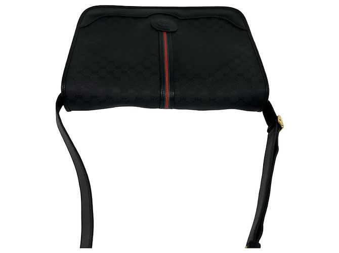 Borsa a tracolla in pelle Gucci Old Sherry Line Micro GG Logo Nero - vista 4