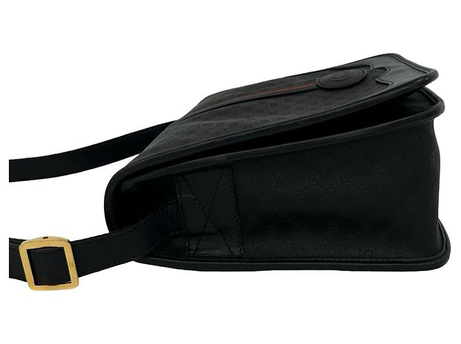 Borsa a tracolla in pelle Gucci Old Sherry Line Micro GG Logo Nero - vista 5