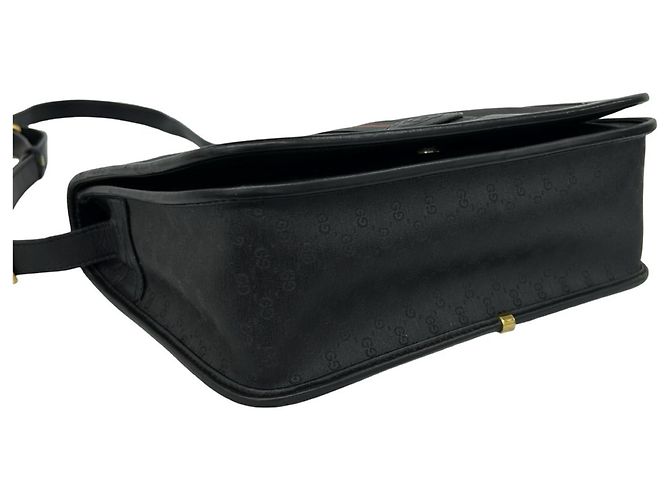 Borsa a tracolla in pelle Gucci Old Sherry Line Micro GG Logo Nero - vista 7
