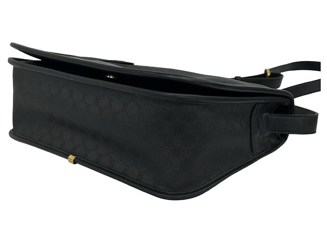 Borsa a tracolla in pelle Gucci Old Sherry Line Micro GG Logo Nero - vista 8