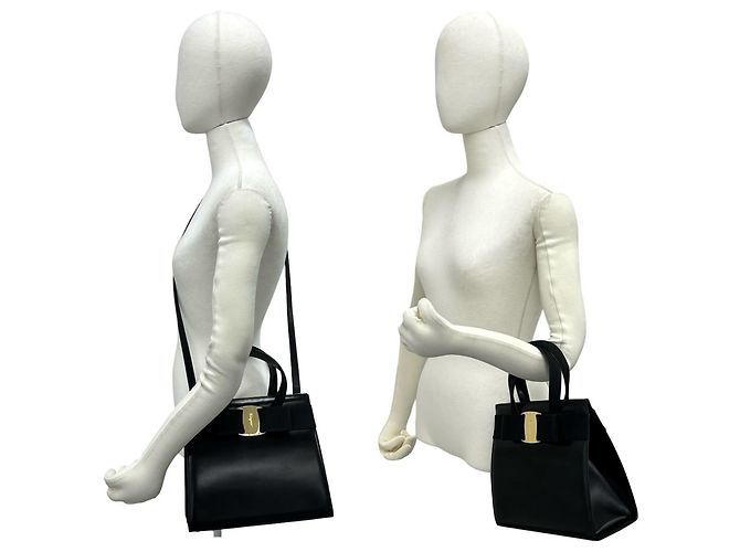 Borsa a tracolla 2-Way in pelle con fiocco Vara di Salvatore Ferragamo Nero - vista 2