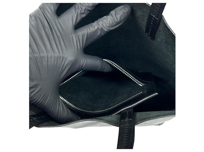 Céline Borsa a tracolla 2-way Vertical Cabas in pelle CELINE Nero - vista 10
