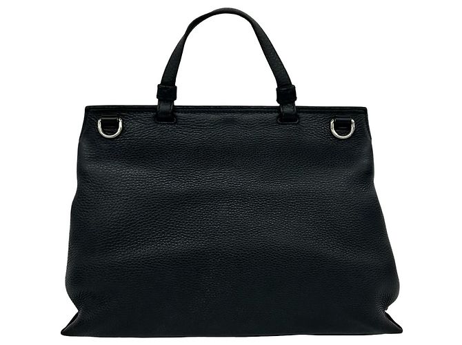 Borsa a tracolla 2-way GUCCI Daily Bamboo in pelle Nero - vista 3