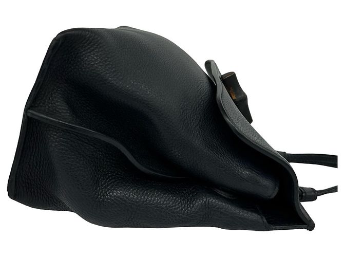 Borsa a tracolla 2-way GUCCI Daily Bamboo in pelle Nero - vista 6