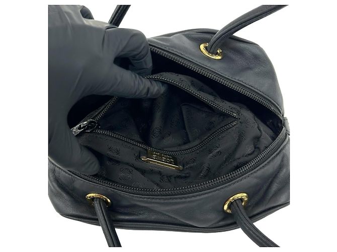Loewe Vintage Mini-Handtasche aus Nappa-Leder mit eingraviertem Anagramm-Logo Schwarz - Ansicht 10