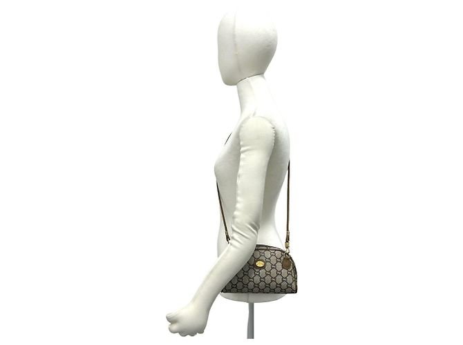 Mini borsa a tracolla in pelle con motivo logo GUCCI Marrone - vista 2