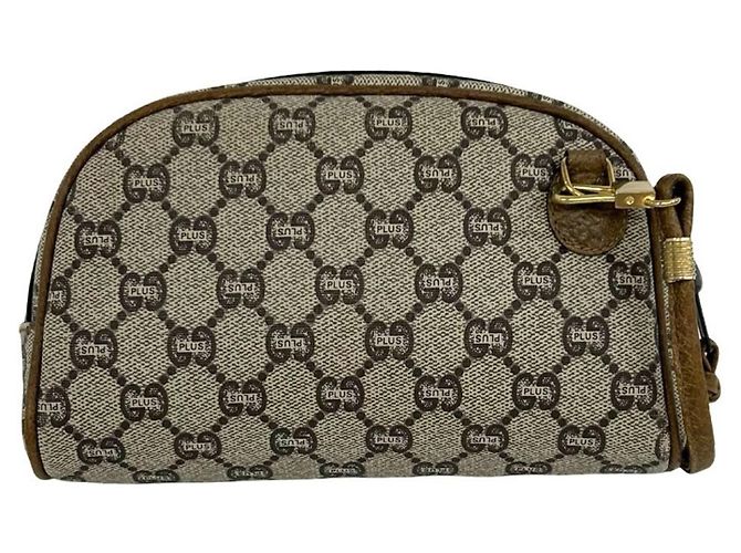 Mini borsa a tracolla in pelle con motivo logo GUCCI Marrone - vista 3