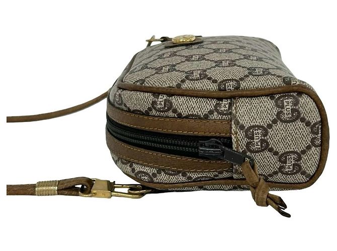 Mini borsa a tracolla in pelle con motivo logo GUCCI Marrone - vista 5