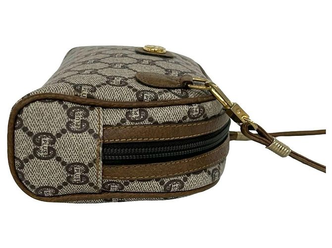 Mini borsa a tracolla in pelle con motivo logo GUCCI Marrone - vista 6