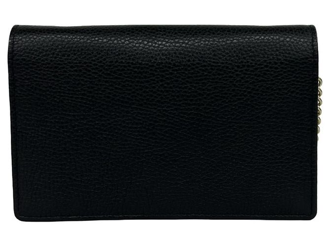Borsa a tracolla portafoglio Gucci Soho Interlocking G in pelle con catena Nero - vista 3