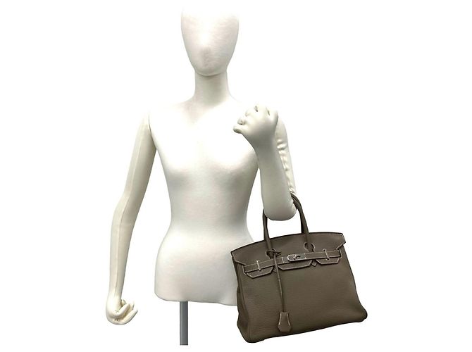 Hermès Borsa Hermes Birkin 30 in pelle Taurillon Clemence Marrone - vista 2