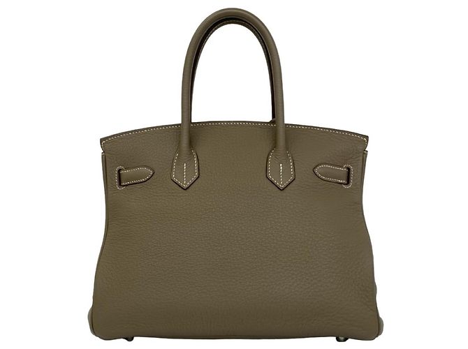 Hermès Borsa Hermes Birkin 30 in pelle Taurillon Clemence Marrone - vista 3