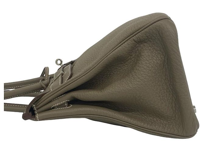 Hermès Borsa Hermes Birkin 30 in pelle Taurillon Clemence Marrone - vista 5