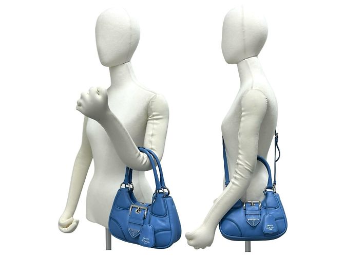 Prada Re-Edition 2002 2-Way Schultertasche Blau - Ansicht 2