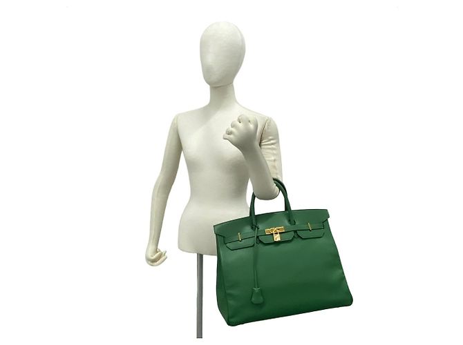Hermès Borsa a mano Hermes Birkin 40 in pelle Courchevel Verde - vista 2