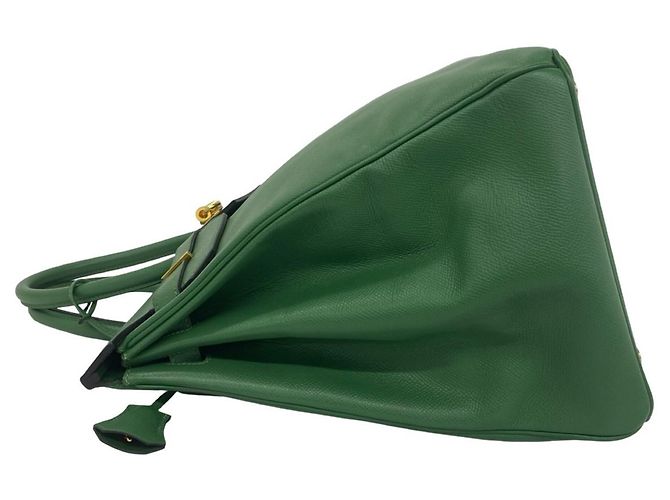 Hermès Borsa a mano Hermes Birkin 40 in pelle Courchevel Verde - vista 5
