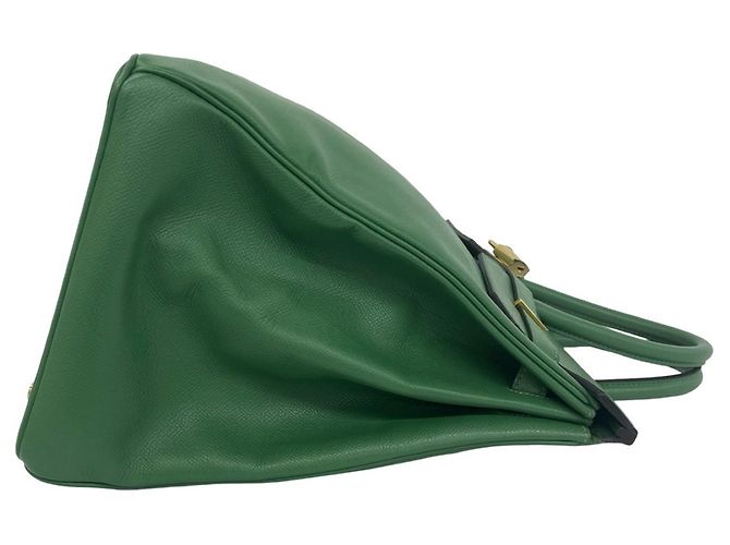 Hermès Borsa a mano Hermes Birkin 40 in pelle Courchevel Verde - vista 6