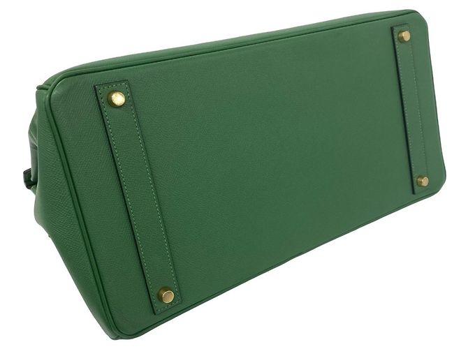 Hermès Borsa a mano Hermes Birkin 40 in pelle Courchevel Verde - vista 7