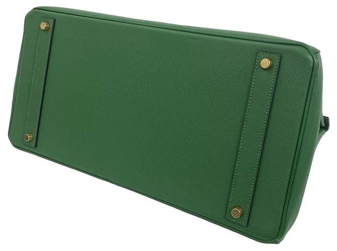 Hermès Borsa a mano Hermes Birkin 40 in pelle Courchevel Verde - vista 8